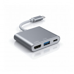 Адаптер USB HUB Type-C | 3 в 1 | HDMI + USB 3.0 + Type-C (PD)